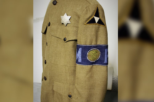 WWI Service Coat w/MP Brassard and QM Depot Badge View 3
