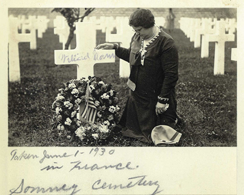 War Widow visits cemetery.