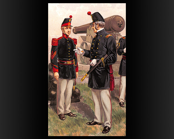 The sergeant on the left in this Henry Ogden print is shown wearing his M1832 foot artillery sword.