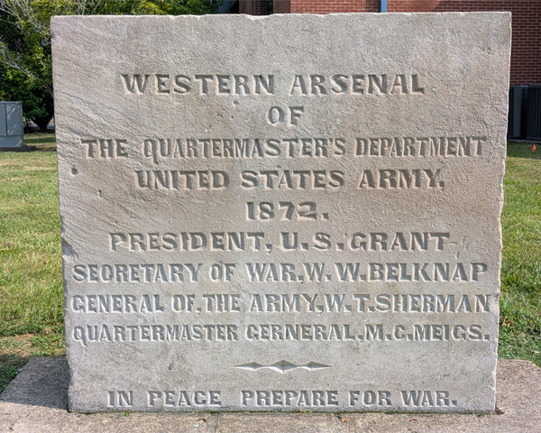 Stone Marker for the “Western Arsenal of the Quartermaster’s Department”
