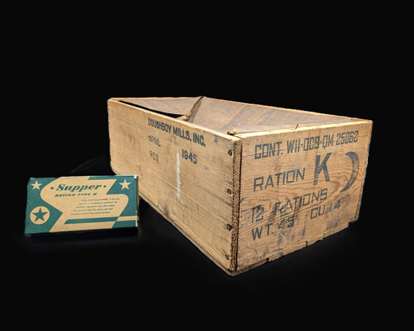 Individual Supper ration with wooden crate.
