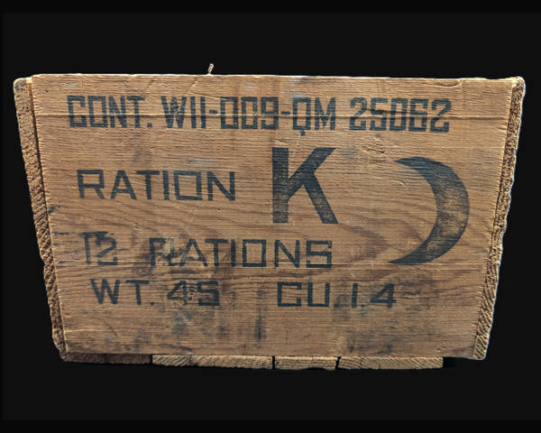 Side view of K-ration crate.