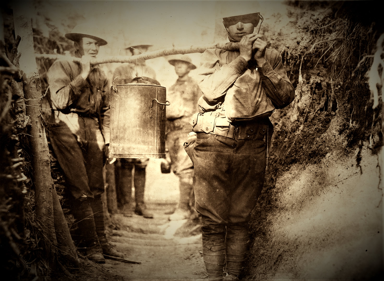 Quartermaster Soldiers in Trench