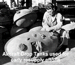 Soldier working on an aircraft drop tank.
