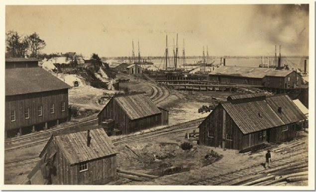 Drawing of City Point Depot, Virginia.