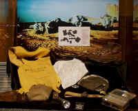 The museum display of the crews items that were found.