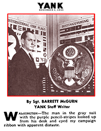 Portion of the article from the magazine with a photo showing Arthur Dubois and his office seal next to him.