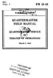 Cover of the Quartermaster Service in Theater of Operations, FM 10-10