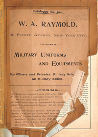 Damaged cover of the 1895 military catalogue.