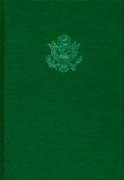 A green front book cover with The War Department seal near the top, centered, with no title.